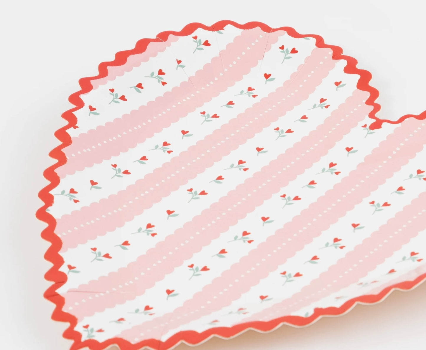 Vintage Rose Heart Plates (x 8)