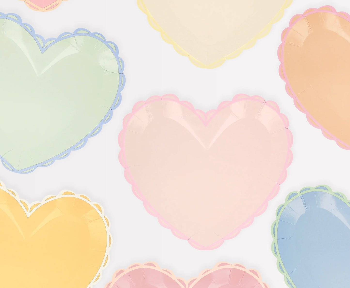 Pastel Heart Large Plate (x8)
