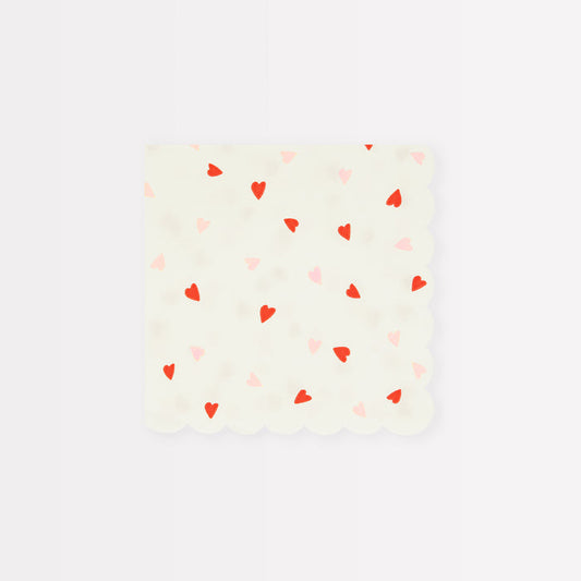 Heart Pattern Small Napkin (x16)