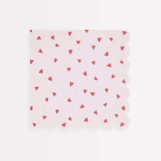 Heart Pattern Large Napkins (x16)