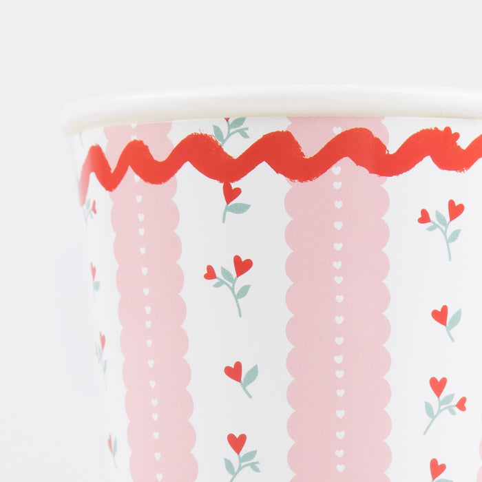 Vintage Rose Cups (x8)